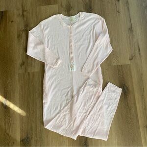 Vintage Victoria's Secret Y2K Light Pink Pajama Cotton Thermal Small
